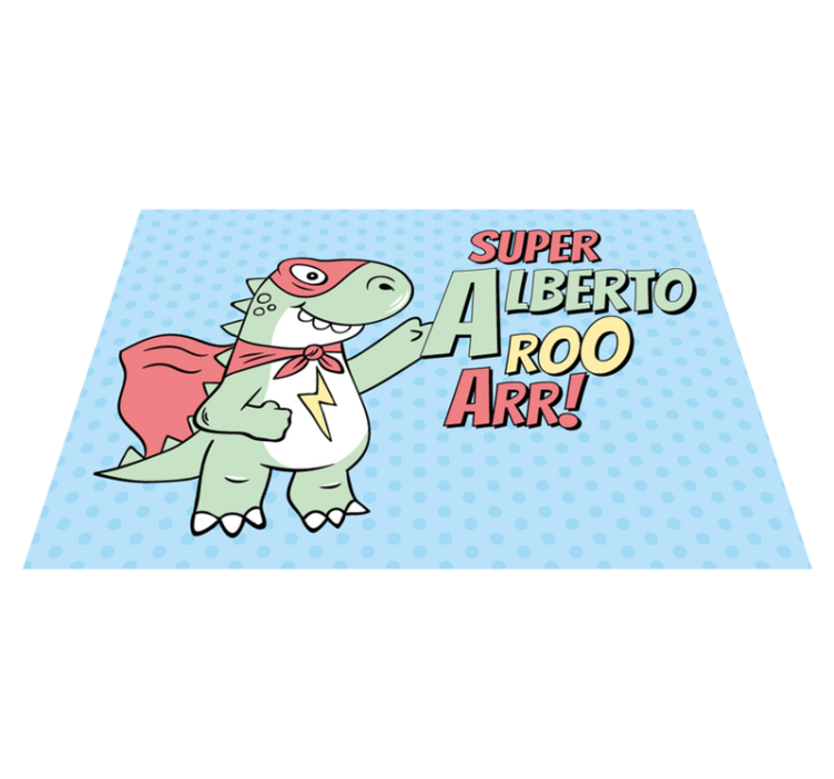 Alfombra vinílica infantil dinosaurio superhéroe - TenVinilo
