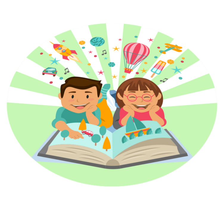 Alfombra vinílica infantil lectura imaginativa - TenVinilo