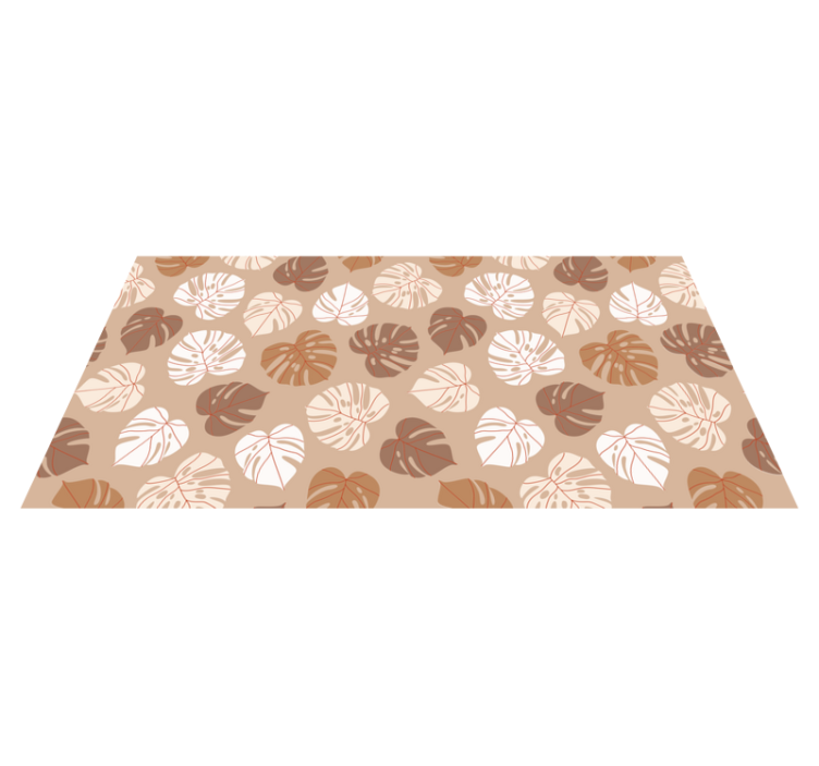 Alfombra vinílica dormitorio Plantas tropicales beige - TenVinilo