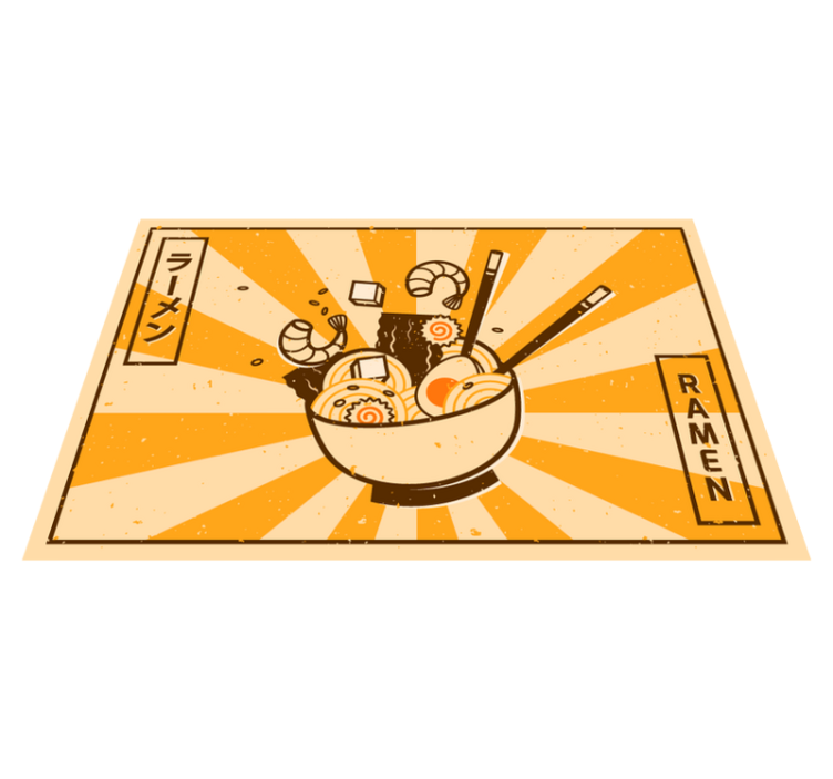 Alfombra vinílica cocina ilustración de ramen - TenVinilo