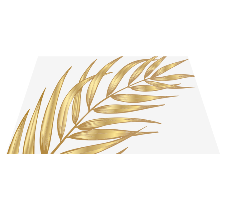 Alfombra vinílica flores patrón de follaje dorado - TenVinilo