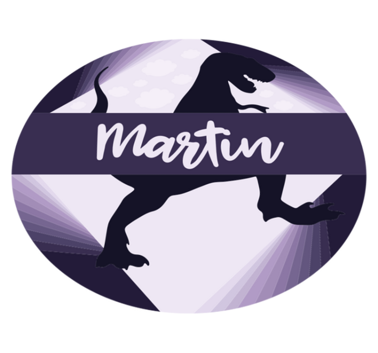 Alfombra vinílica infantil velociraptor con nombre - TenVinilo