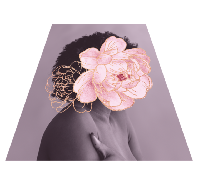 Alfombra vinilo cuadrada Persona peonía - TenVinilo