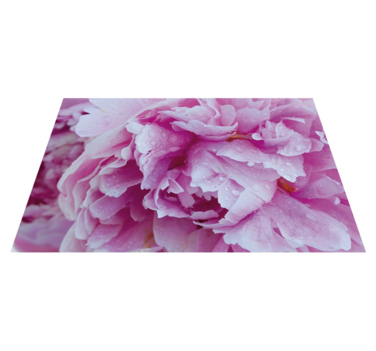 Alfombra vinílica flores flor de peonía rosada - TenVinilo