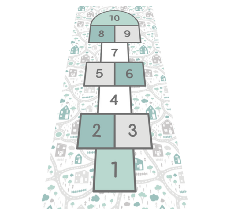 Alfombra vinílica juegos área de juego de rayuela - TenVinilo