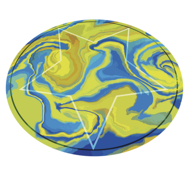 Alfombra vinílica imitación estrella azul y amarilla - TenVinilo