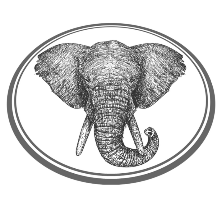 Aflombra vinílica animales contorno de elefante gris - TenVinilo