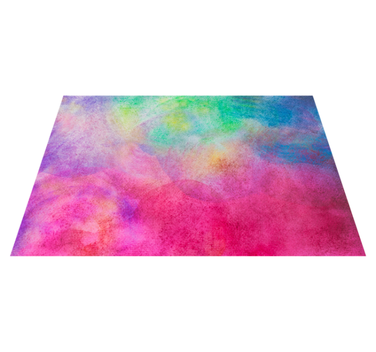 Alfombra vinílica dormitorio efecto acuarela colorido - TenVinilo