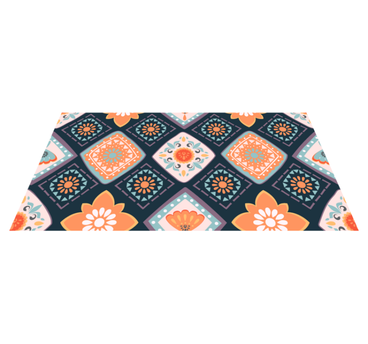 Alfombra vinílica baño diseño floral animado - TenVinilo