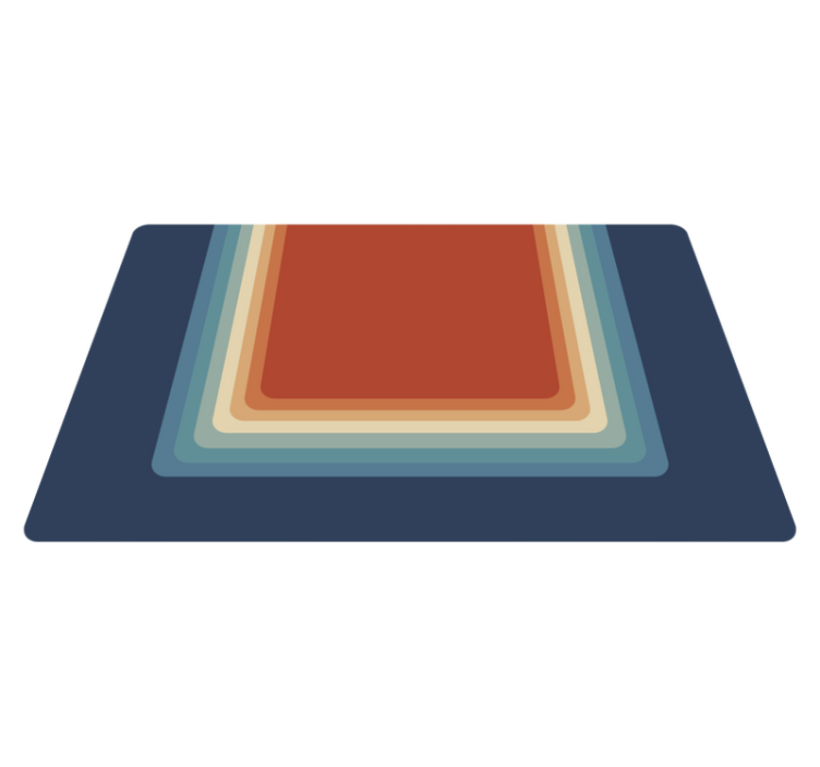 Alfombra vinílica moderna rayas vibrantes en capas - TenVinilo