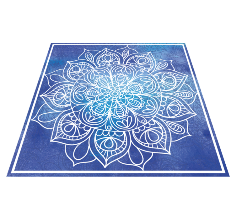 Alfombra vinílica mandala elaborado motivo floral - TenVinilo