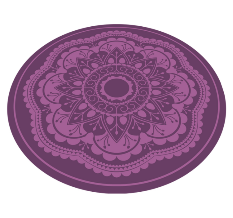 Alfombra vinílica mandala diseño circular morado - TenVinilo