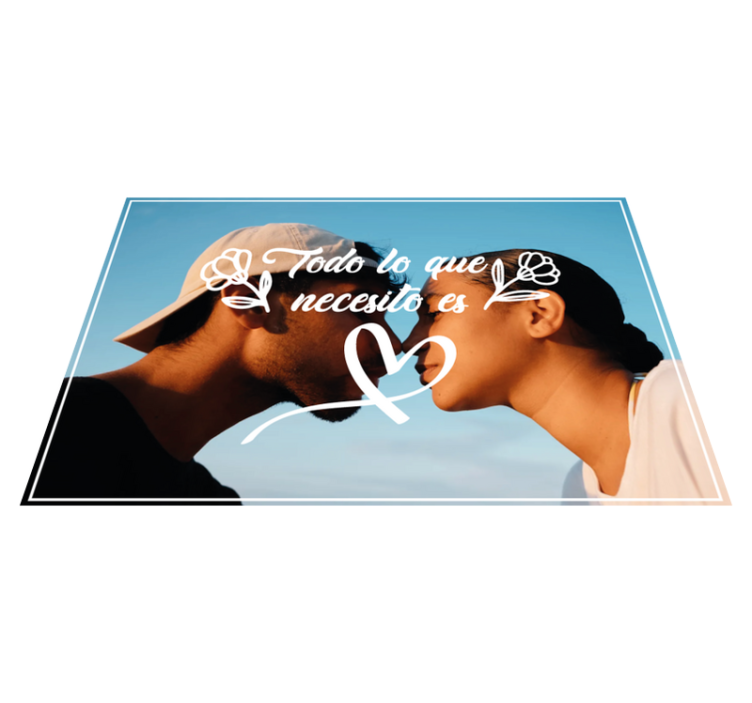 Alfombra vinílica con nombre Todo lo que necesito es una foto - TenVinilo