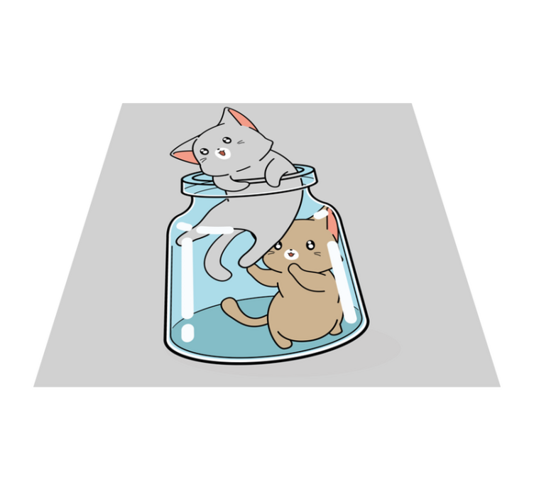 Aflombra vinílica animales tarro de gatos lindos - TenVinilo