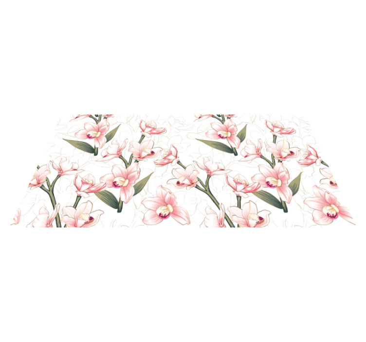 Alfombra vinilo rectangular Hermosas orquídeas - TenVinilo