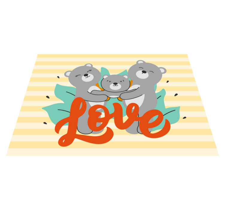 Alfombra vinílica infantil amor de familia de osos - TenVinilo