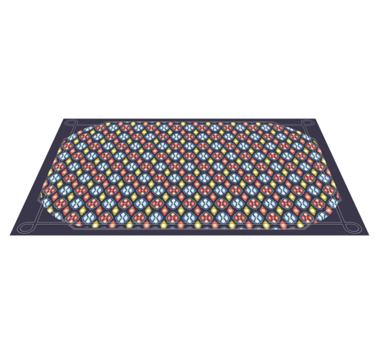 Alfombra vinílica recibidor composición de mosaico colorido - TenVinilo