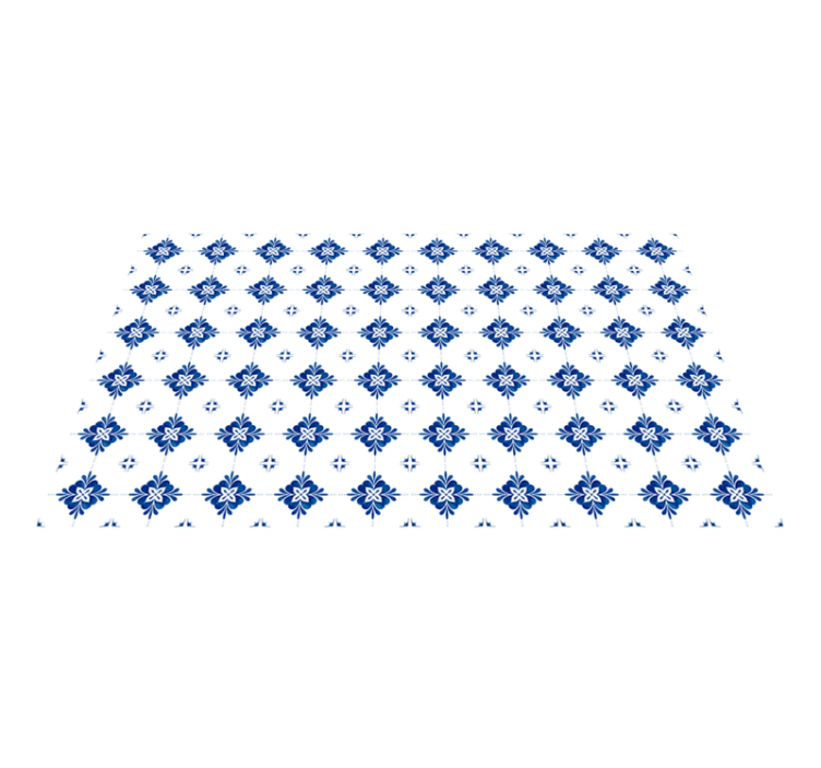 Alfombra vinilo cocina Azulejo azul vintage - TenVinilo