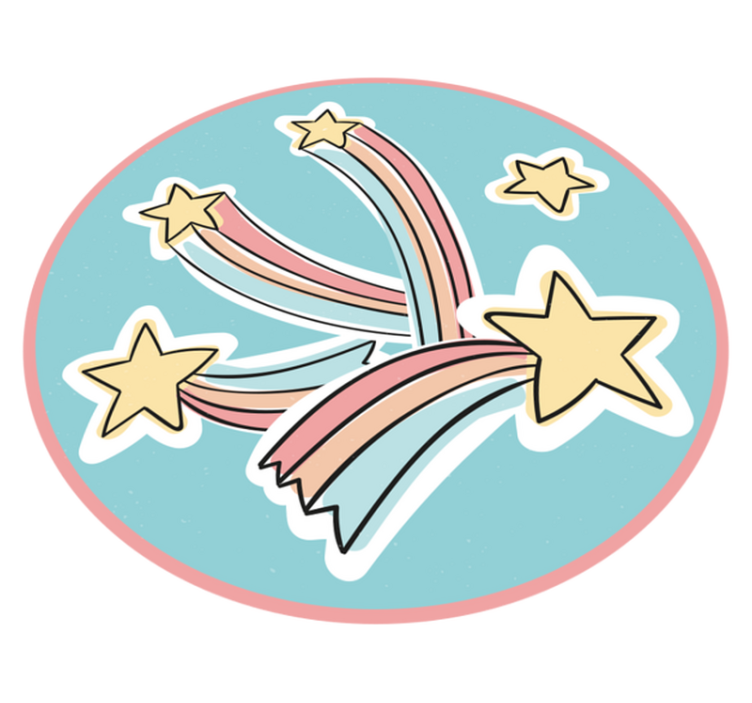 Alfombra vinílica infantil estrellas arcoíris coloridas - TenVinilo