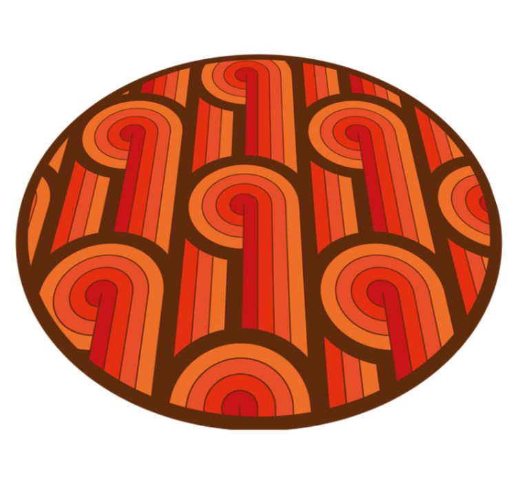 Alfombra vinílica redonda motivo redondo vintage - TenVinilo