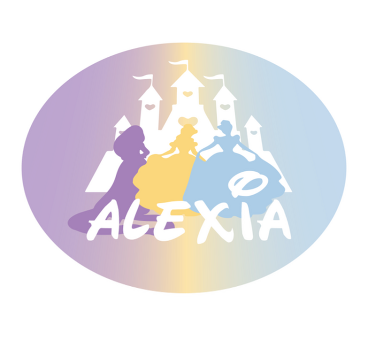 Alfombra vinílica con nombre Tres princesas y un castillo - TenVinilo