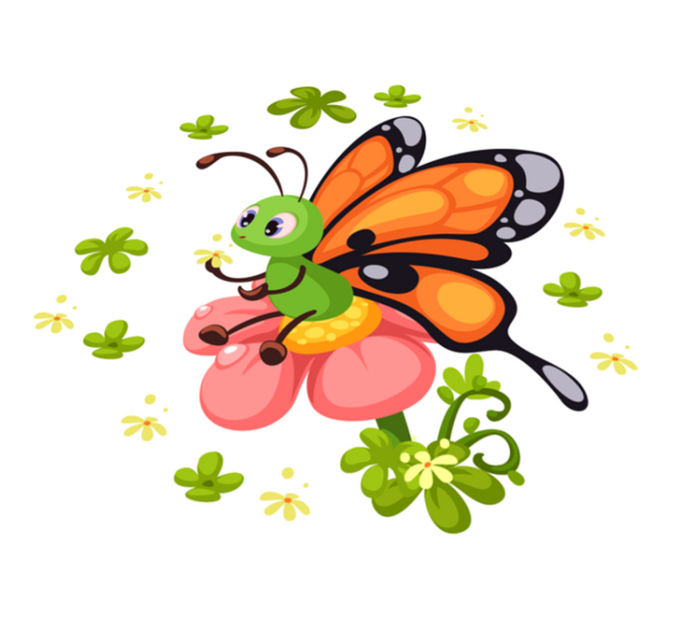 Aflombra vinílica animales Mariposa sentada en una flor - TenVinilo