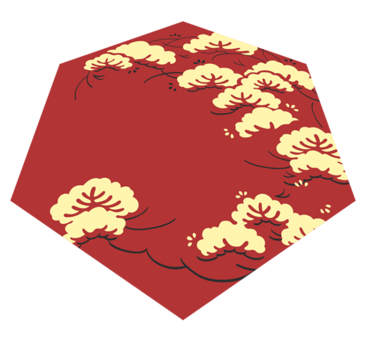 Alfombra vinílica flores patrón floral de nubes - TenVinilo