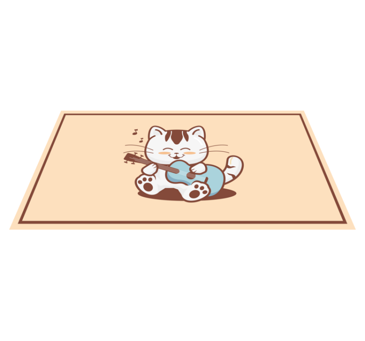 Aflombra vinílica animales gato músico feliz - TenVinilo