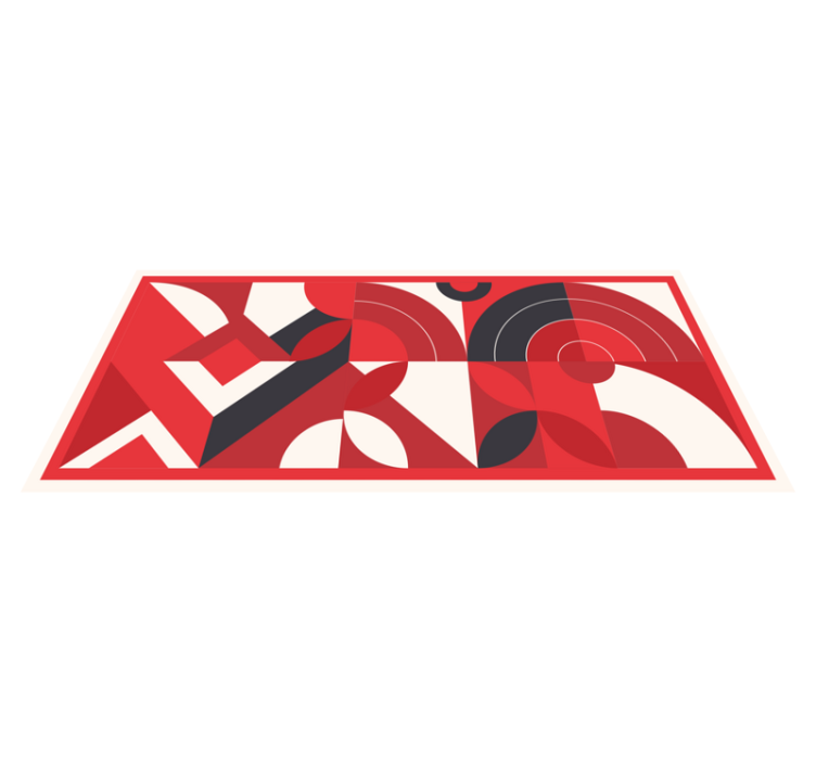 Alfombra vinílica geométrica formas abstractas audaces - TenVinilo