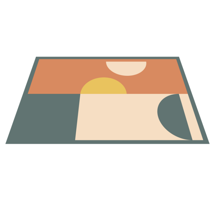 Alfombra vinílica moderna círculos y rectángulos - TenVinilo