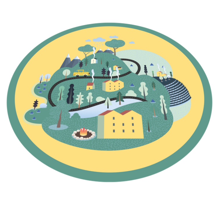 Alfombra vinílica carretera viaje lúdico por el paisaje - TenVinilo