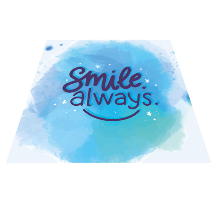 Alfombra vinilo cuadrada Sonríe siempre en acuarela - TenVinilo