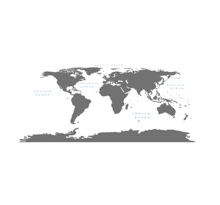 Alfombra vinílica salón mapa del mundo estilizado - TenVinilo