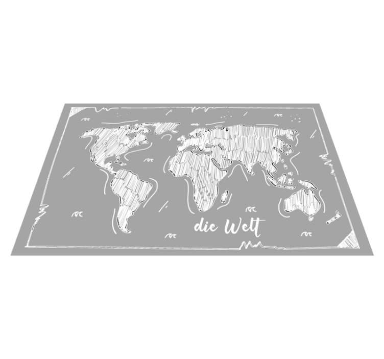 Alfombra vinílica mapamundi esquema del mapa mundial - TenVinilo
