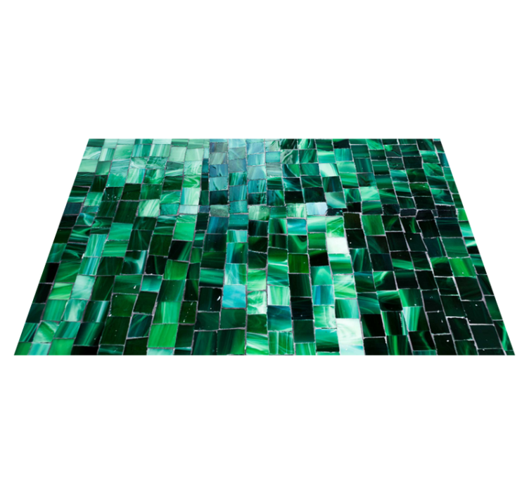 Alfombra vinílica mosaico azulejos verdes - TenVinilo