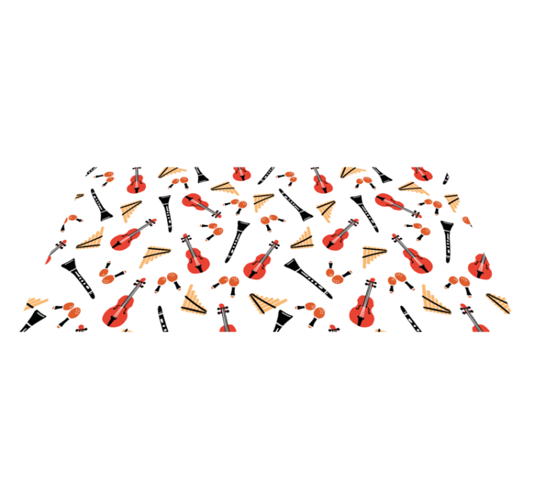 Alfombra vinílica infantil patrón de instrumento musical - TenVinilo
