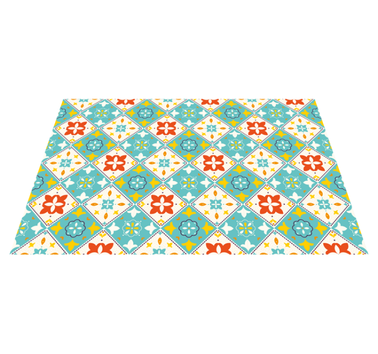 Alfombra vinílica hidráulica estilo inspirado en plantas - TenVinilo