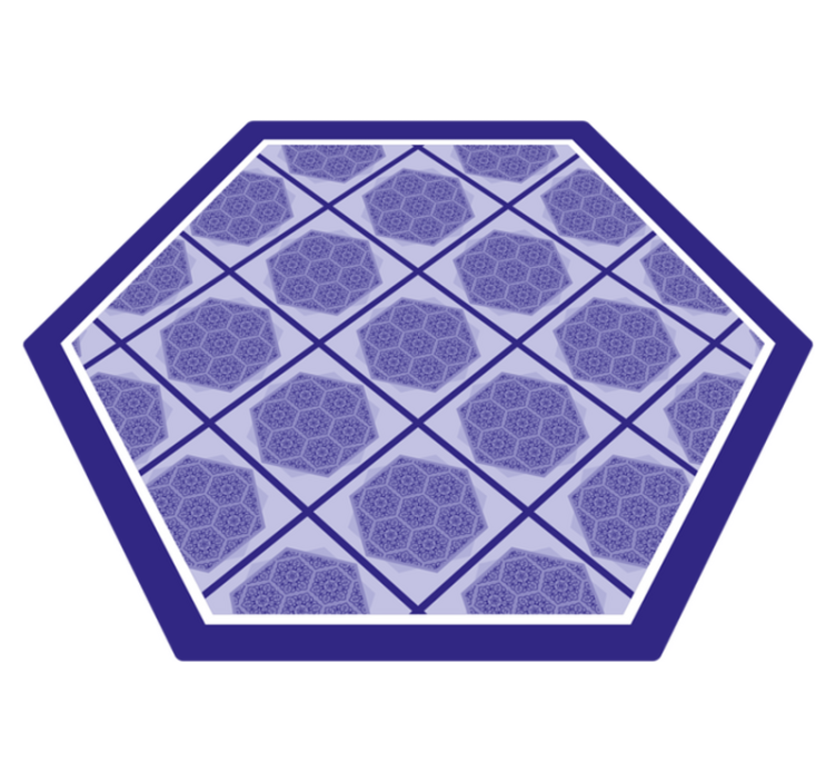 Alfombra vinílica baño patrón hexagonal morado - TenVinilo