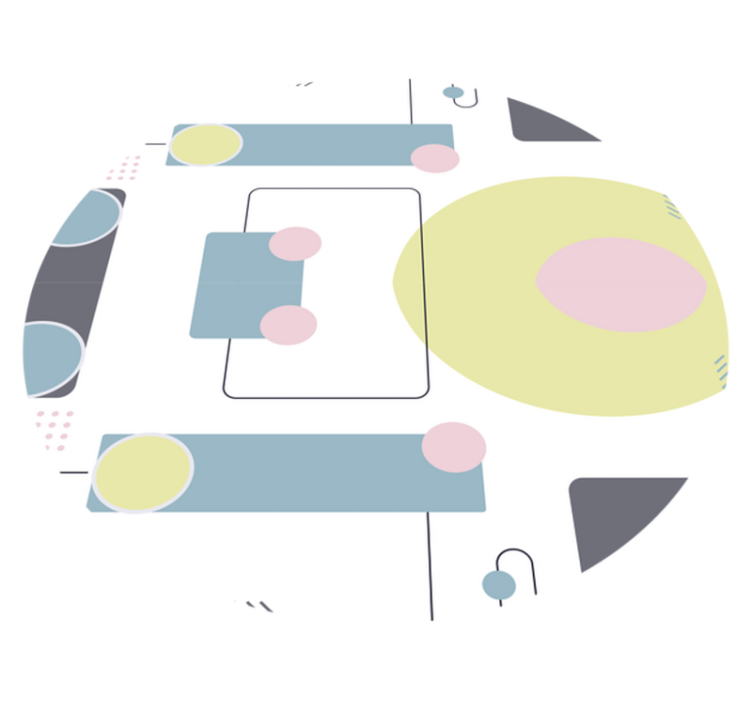 Alfombra vinílica geométrica formas circulares abstractas - TenVinilo