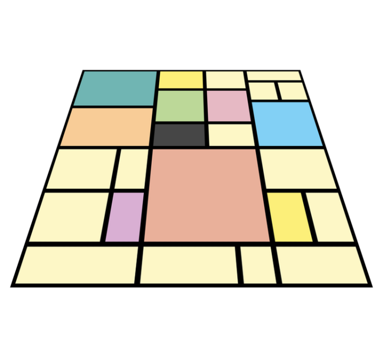 Alfombra vinílica geométrica geometría vibrante - TenVinilo