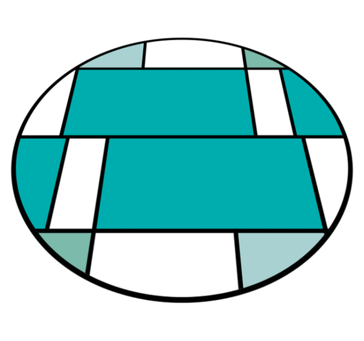 Alfombra vinílica moderna motivo geométrico turquesa - TenVinilo