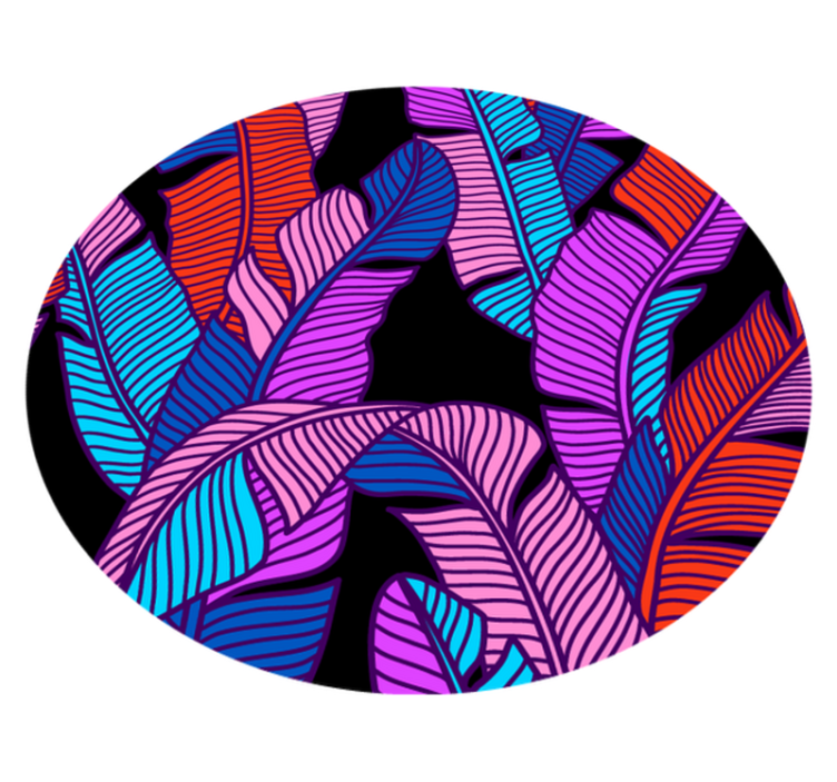 Alfombra vinilo redonda Patrón de plantas de colores modernos - TenVinilo