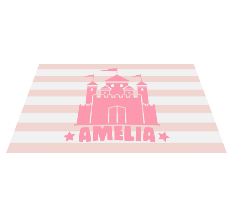 Alfombra vinílica personalizable Castillo monocolor con princesas - TenVinilo