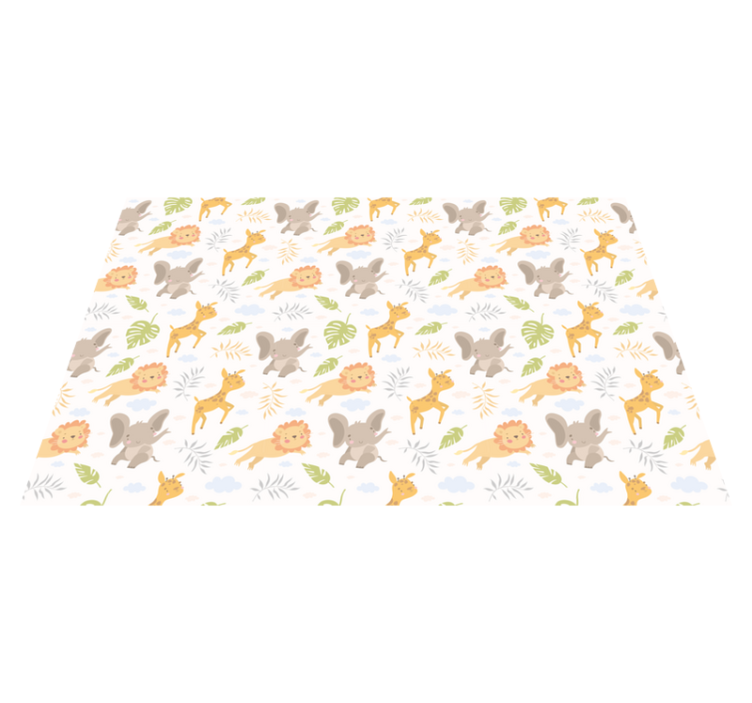 Alfombra vinílica infantil adorables criaturas de safari - TenVinilo