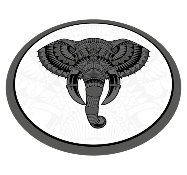 Aflombra vinílica animales mandala gris elefante - TenVinilo