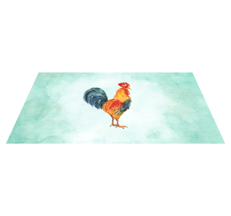 Aflombra vinílica animales ilustración de gallo en acuarela - TenVinilo