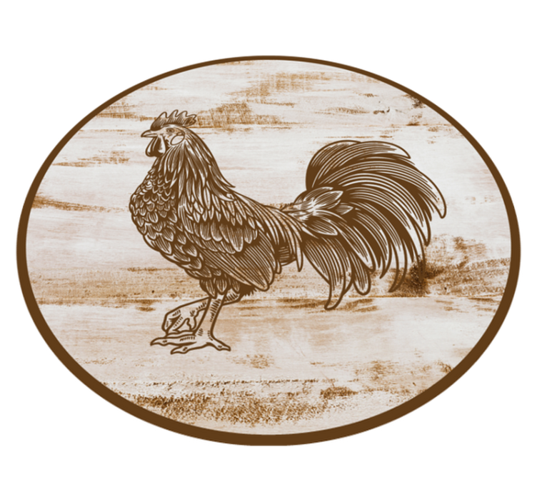 Aflombra vinílica animales ilustración de gallo vintage - TenVinilo