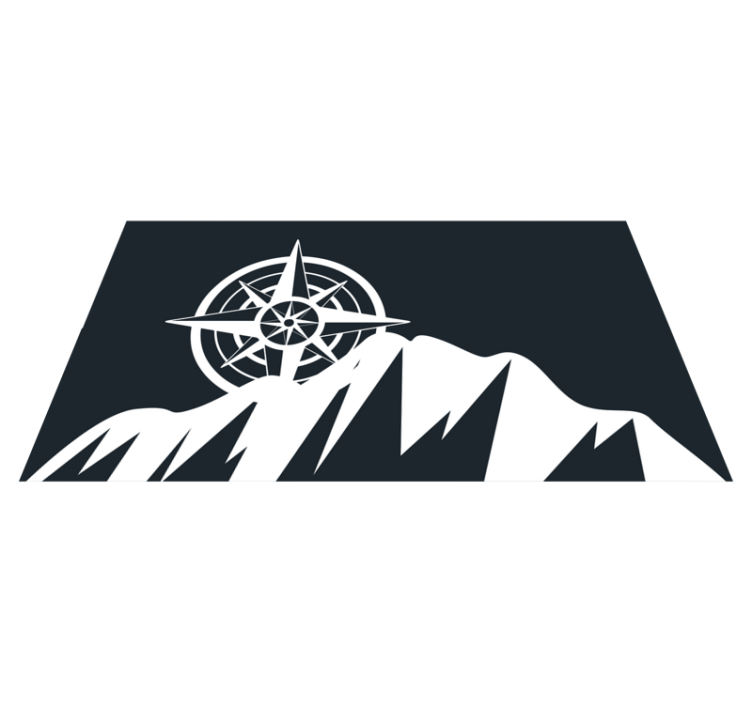 Alfombra vinílica moderna arte de montañas compass - TenVinilo