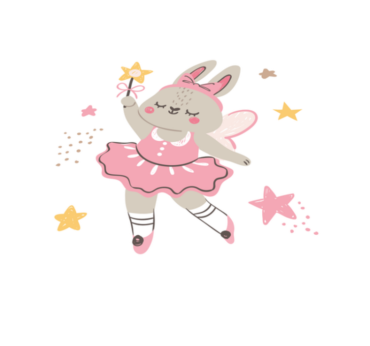 Alfombra vinílica infantil conejo bailarín con varita - TenVinilo
