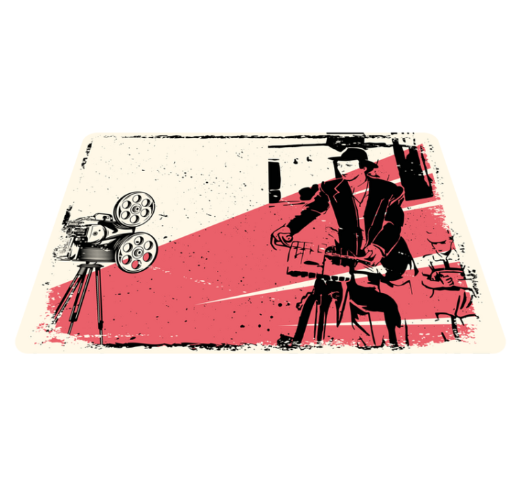 Alfombra vinílica vintage escena de película clásica - TenVinilo